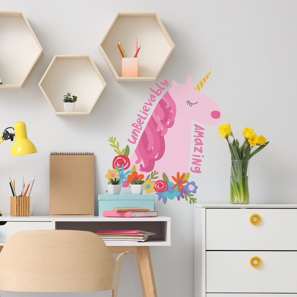 RM - AMAZING UNICORN GIANT PEEL AND STICK WALL DECALS